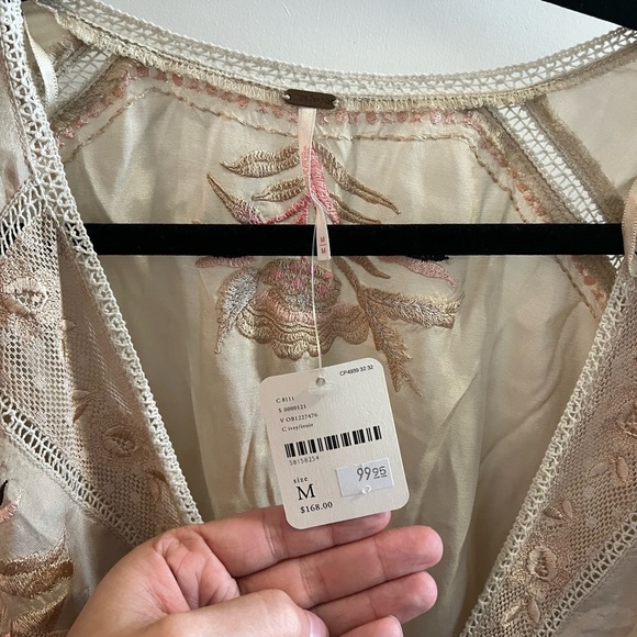 Free People Gold Wrap Blouse with 3/4 Sleeves - Picture 4 of 5